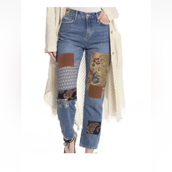 Free People Denim - Free People Poppy Patch Straight Leg Jeans $148 Size 30x27